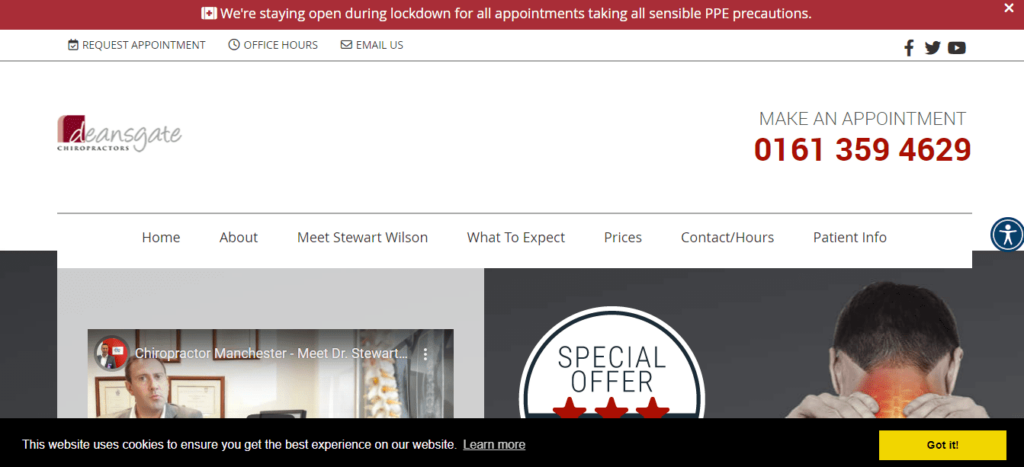 Deansgate Chiropractors Homepage