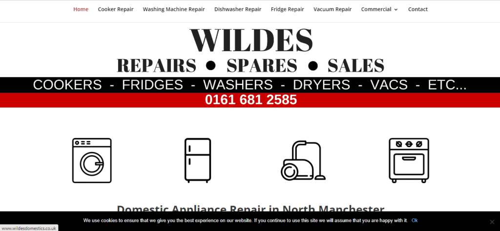 Wildes Domestic & Commercial Appliances Homepage