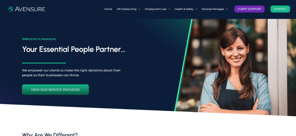 Avensure H&S & HR Outsourcing Services Homepage