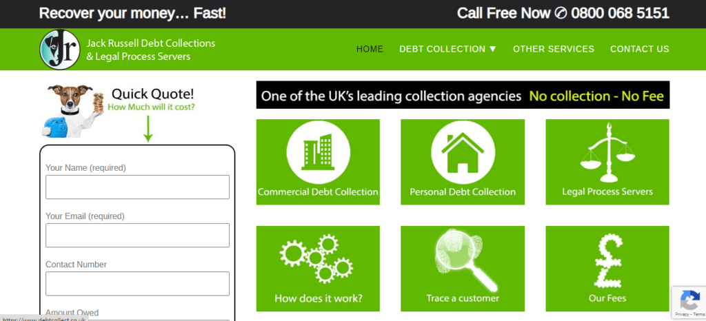 Jack Russell Debt Collection & Legal Process Servers Homepage