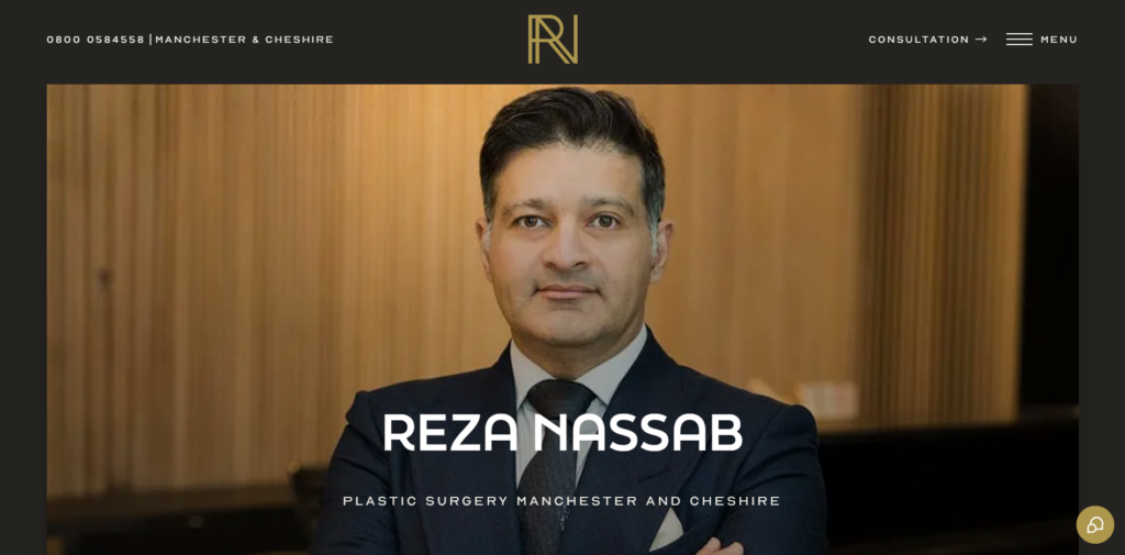 Reza Nassab Plastic Surgery Manchester homepage