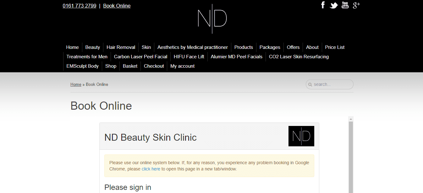 ND Skin Clinic Homepage
