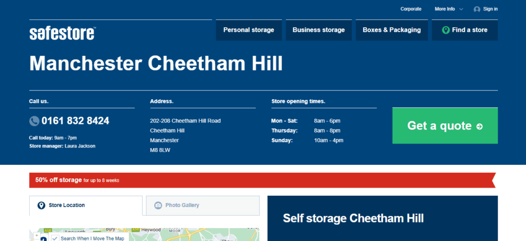 Safestore Homepage