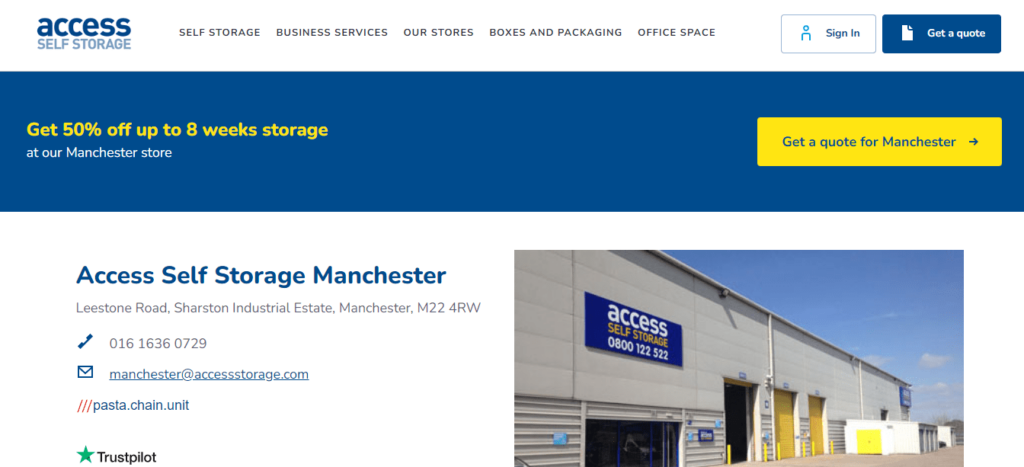 Access Self Storage Homepage