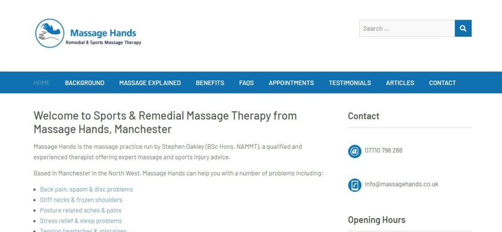 Massage Hands Homepage