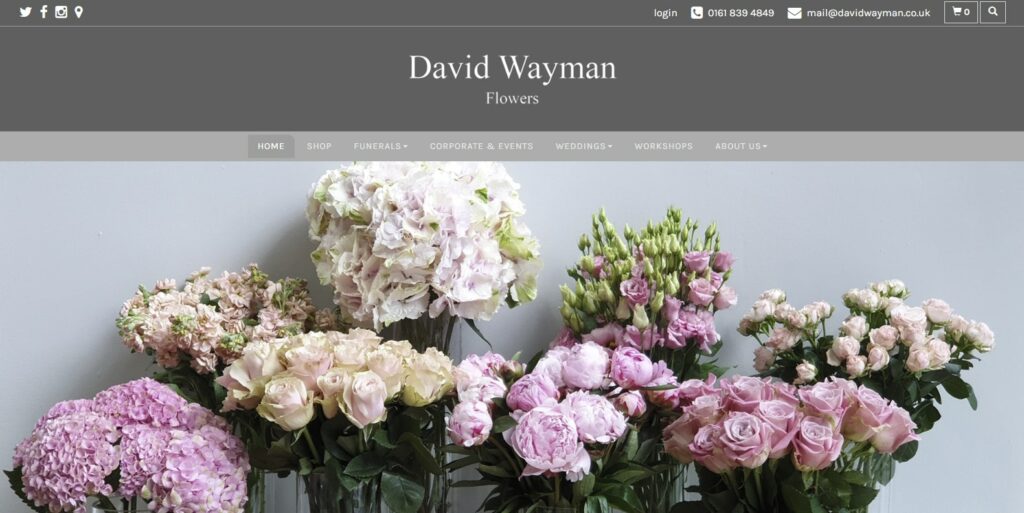 David Wayman Flowers Ltd Homepage