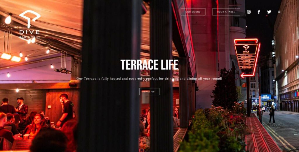 Dive Bar & Grill's Homepage