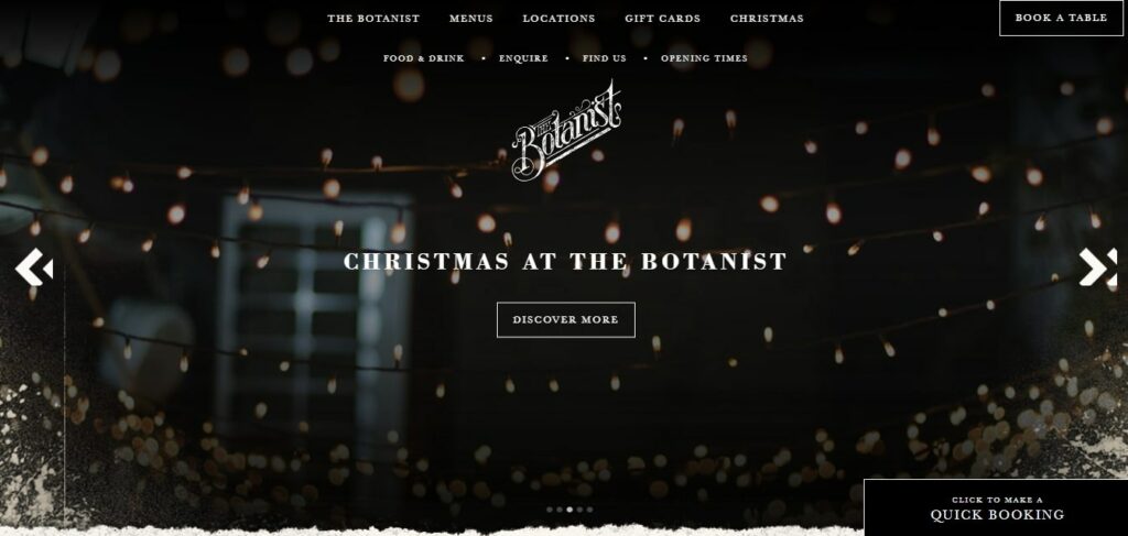 The Botanist Bar & Restaurant's Homepage