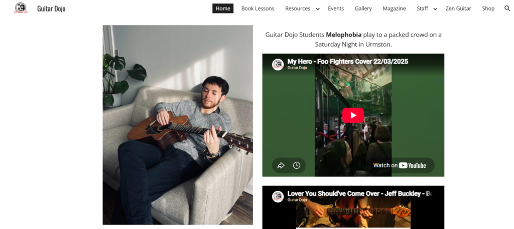 guitar dojo homepage