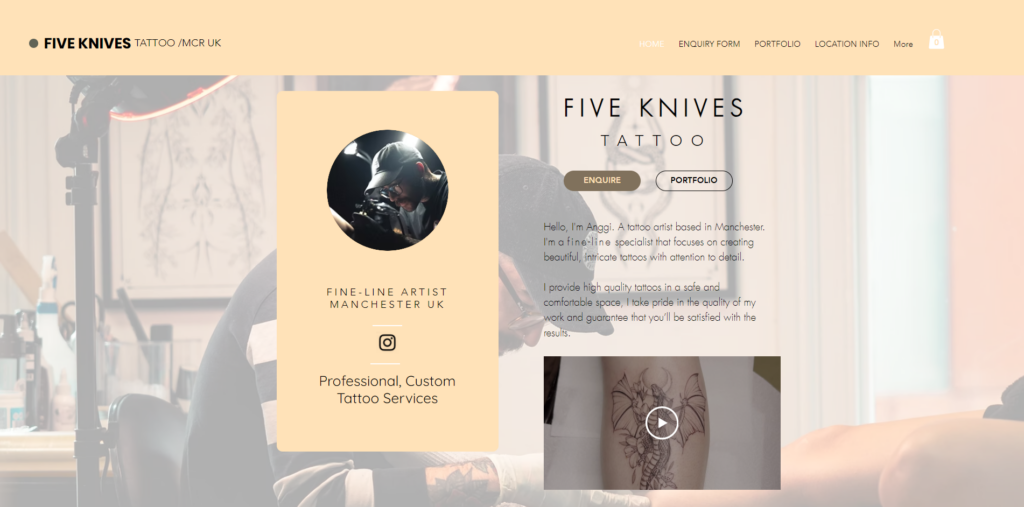 five knives tattoo homepage